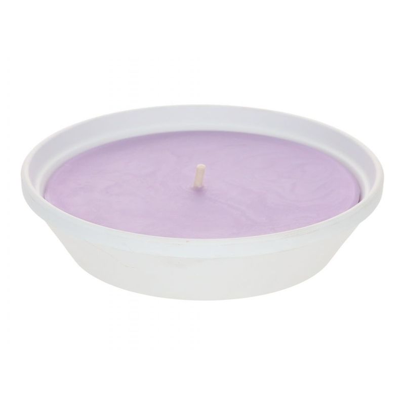 GENERICO - Vela grande citronella LILA repelente insectos en bowl de cerámico