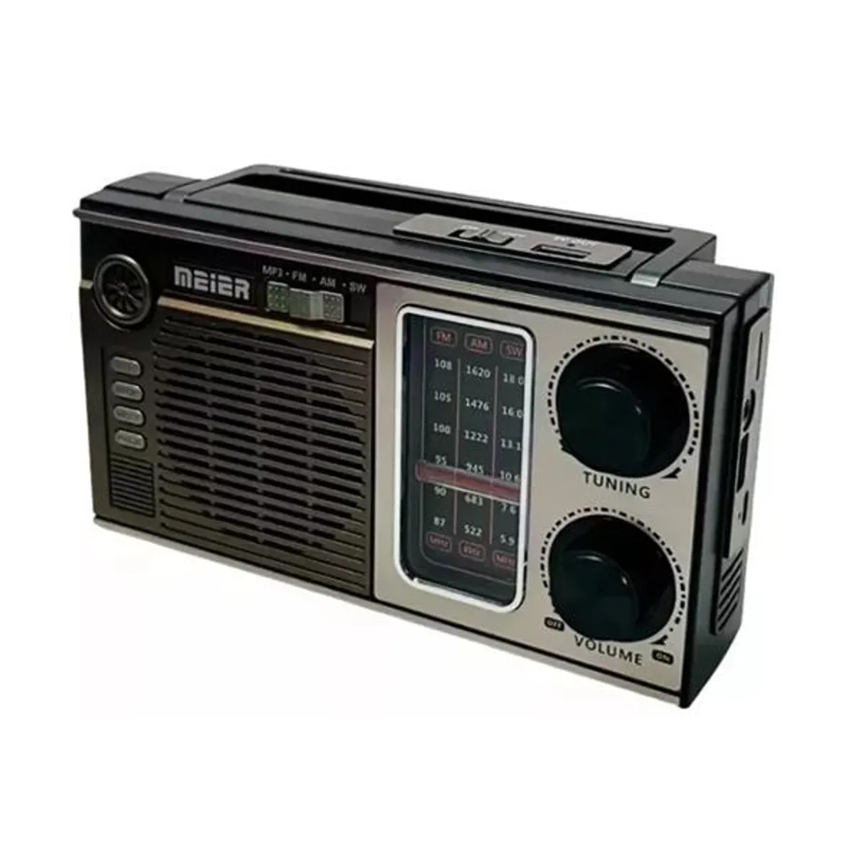 GENERICO - Radio vintage estilo antiguo panel solar + luz + aux + USB marrón