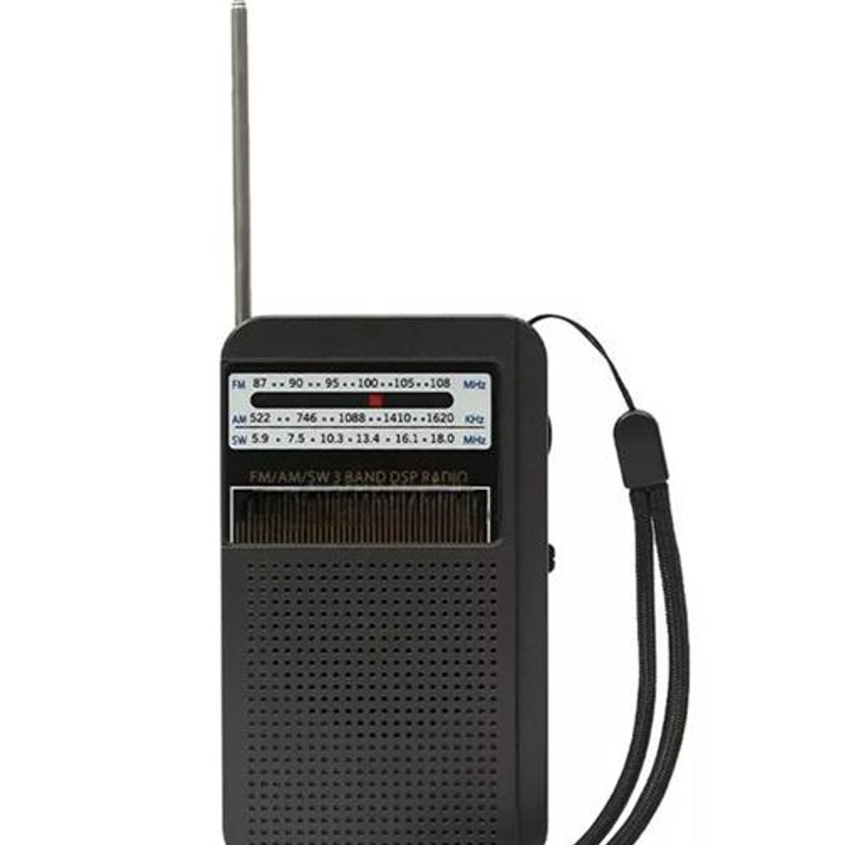 GENERICO - Radio portátil bolsillo AMFM con antena MK-308 color negro