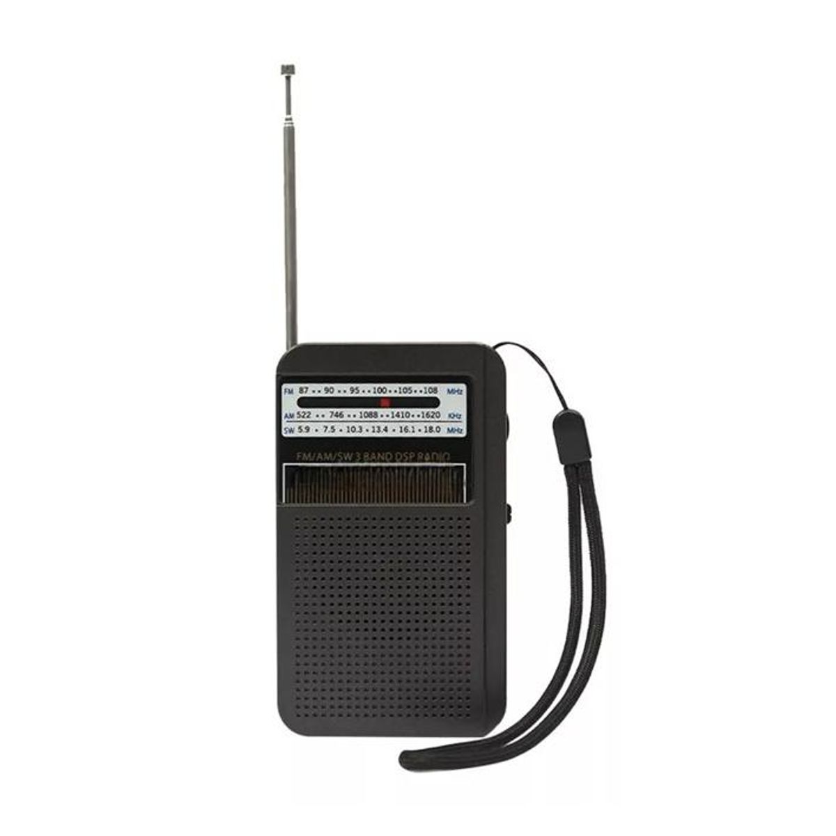GENERICO - Radio portátil bolsillo AMFM con antena MK-308 color negro