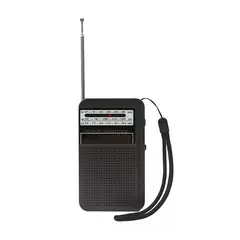 GENERICO - Radio portátil bolsillo AMFM con antena MK-308 color negro