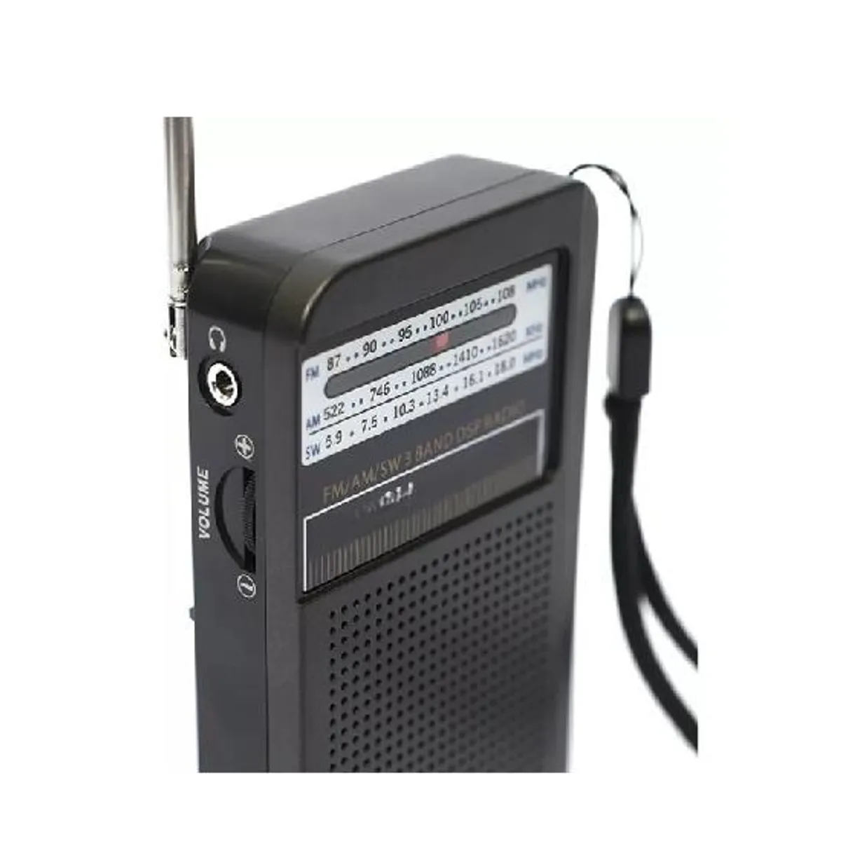 GENERICO - Radio portátil bolsillo AMFM con antena MK-308 color negro