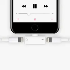 OEM - Spliter Para Iphone Adaptador 2 EN 1 AUX 35 LIGHTNING