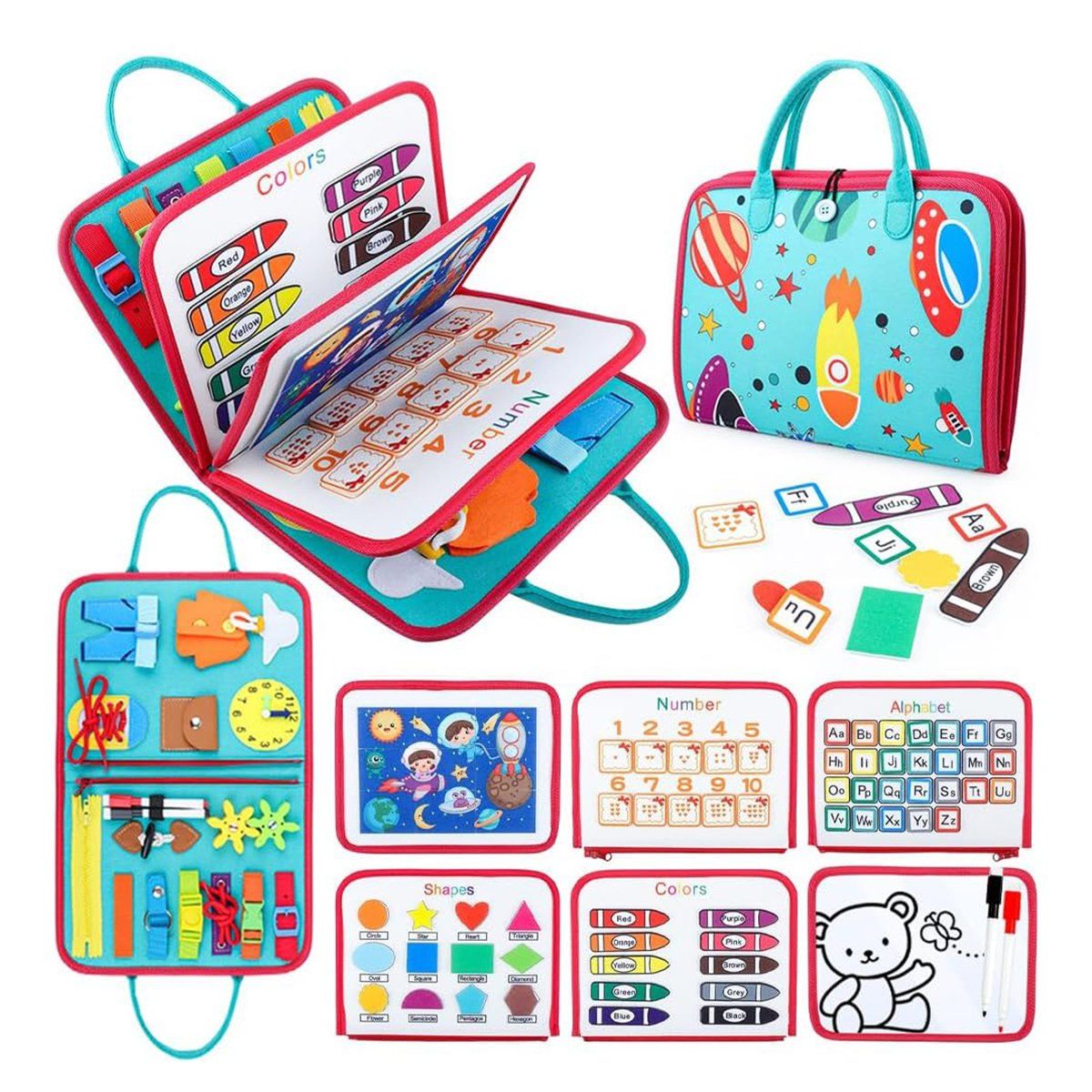 GENERICO - 8 En 1 Tablero Montessori Juguetes Educativos Para 1-3 Años
