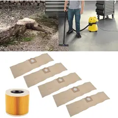 GENERICO - 5 Bolsas De Aspiradora Y 1 Filtro Compatible Con Karche