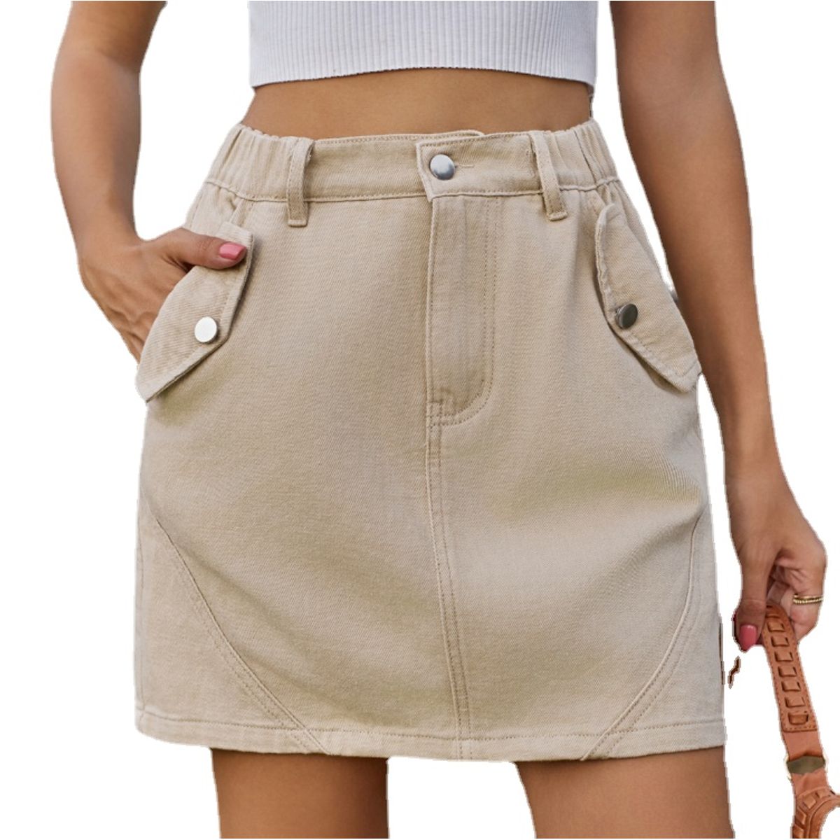 TIOZONEY - Falda Carga de Bolsillo Mujer