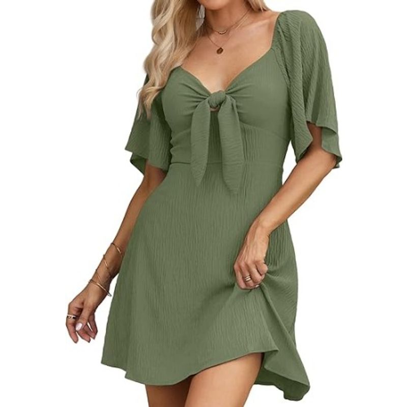TIOZONEY - Faldas largas para mujer - Verde