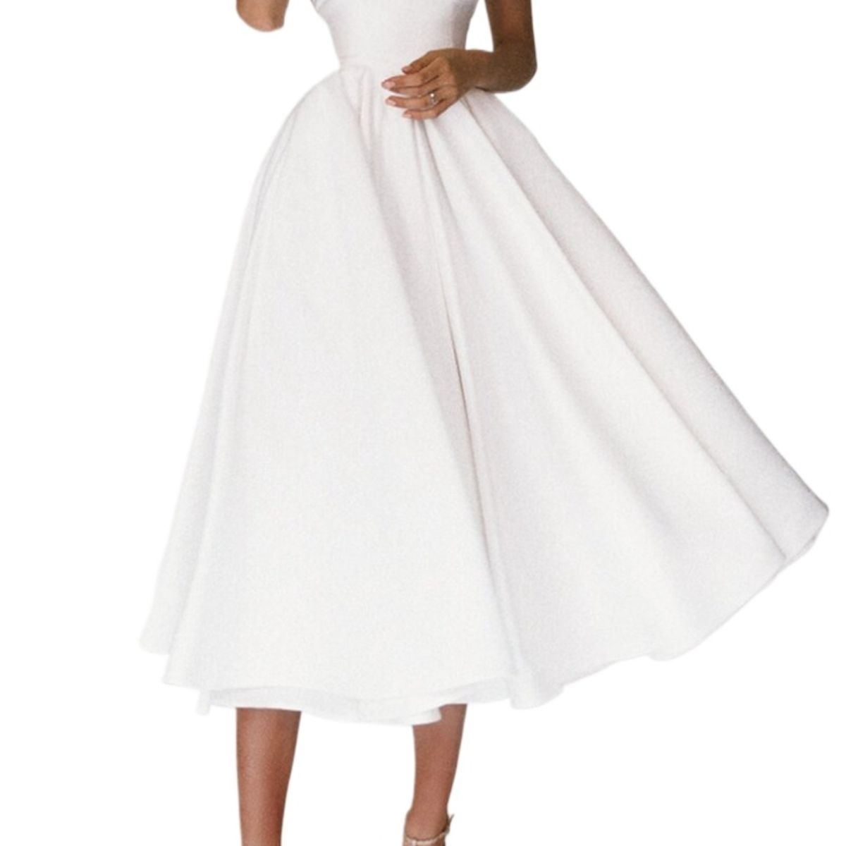 TIOZONEY - Falda larga de mujer - Blanco
