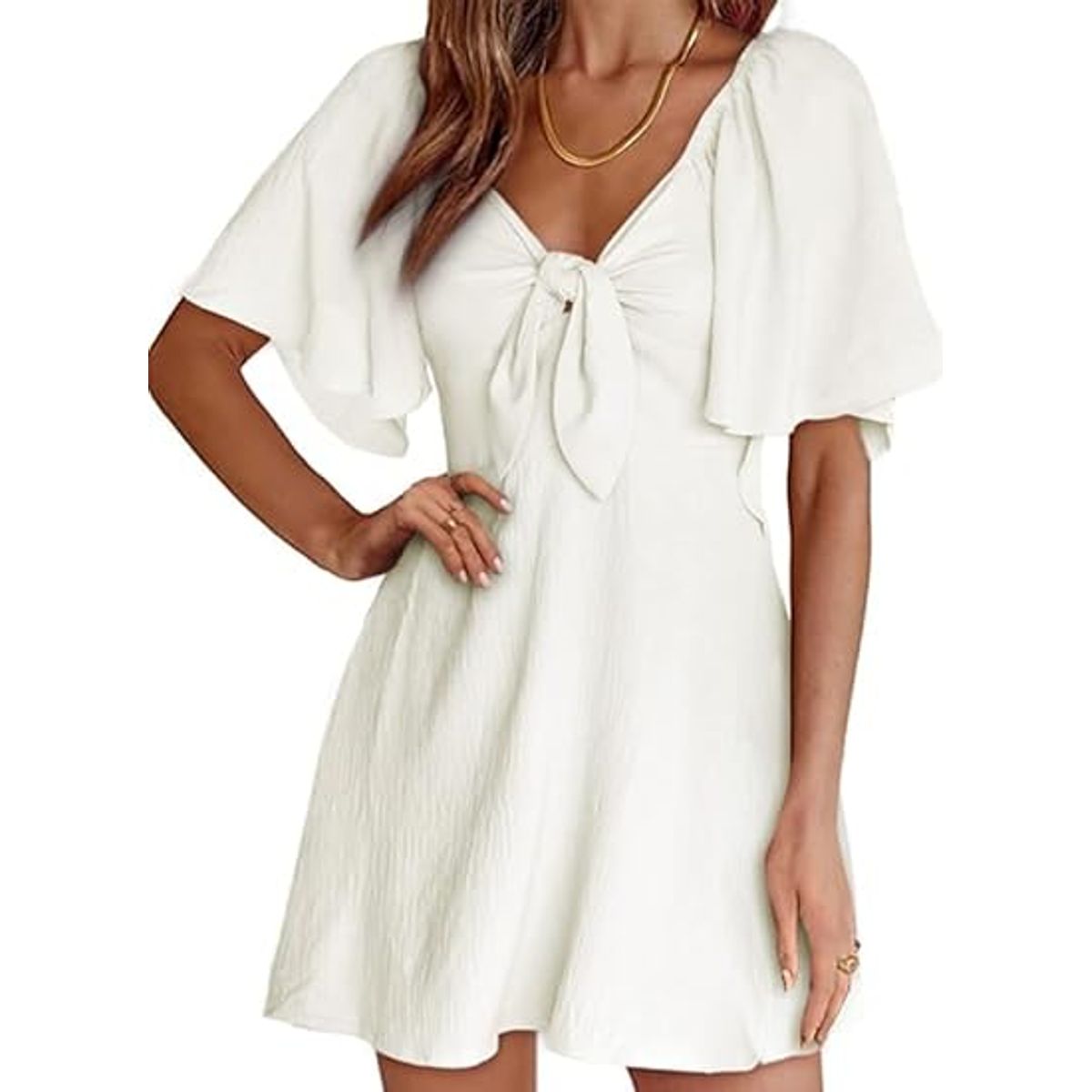 TIOZONEY - Faldas largas para mujer - Blanco