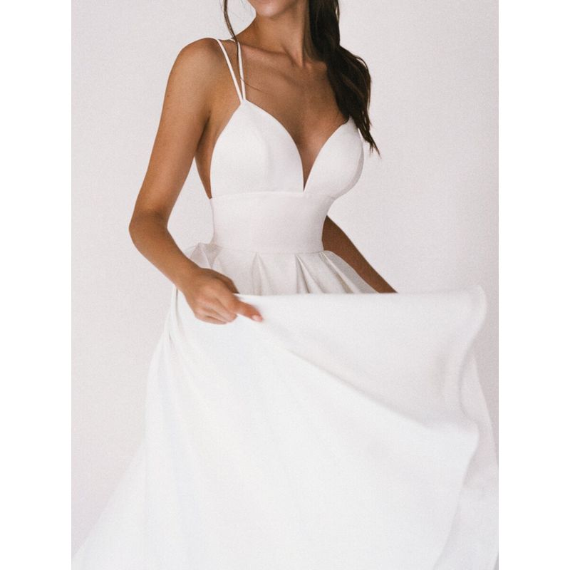 TIOZONEY - Falda larga de mujer - Blanco