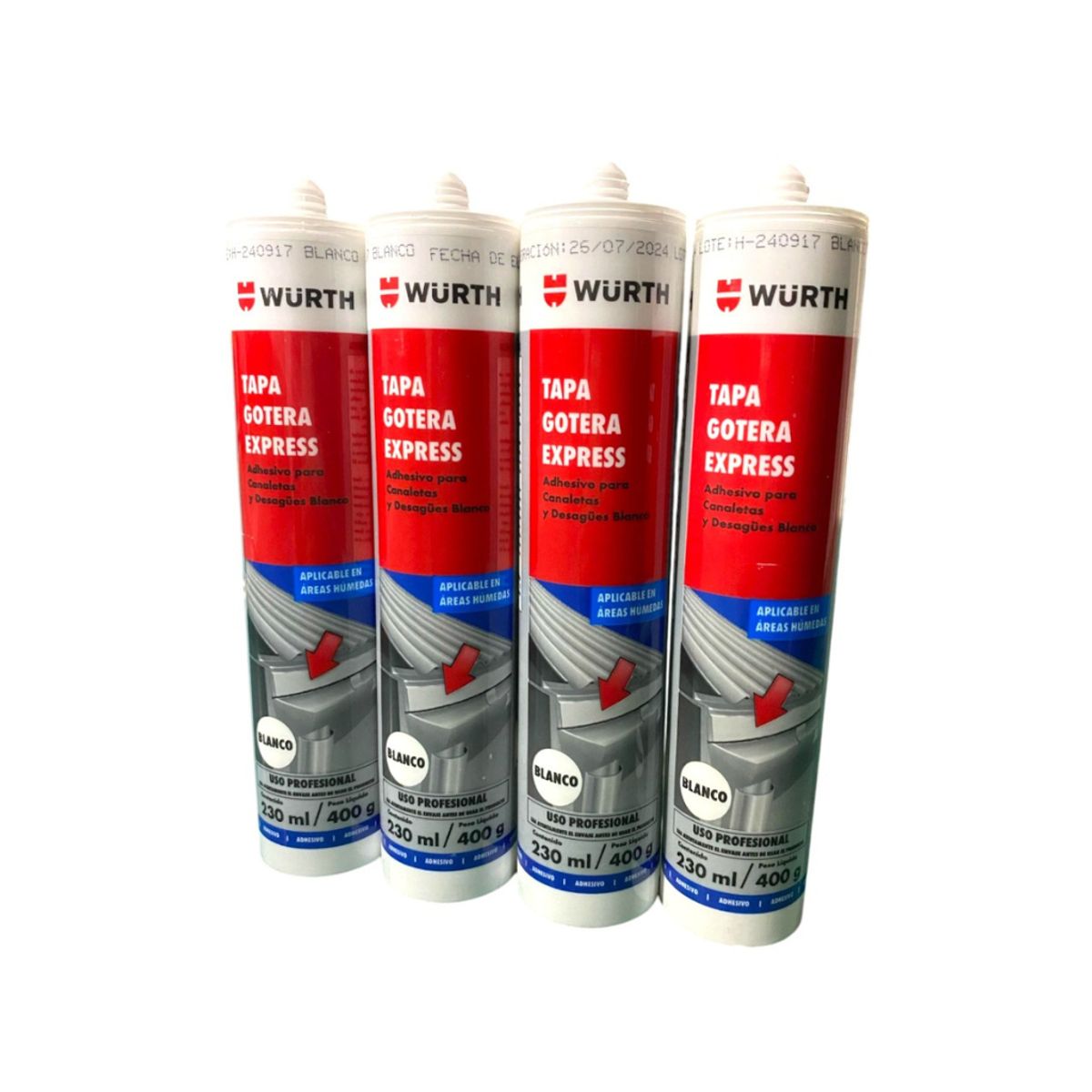 WURTH - Tapagoteras Express Blanco - Uso Profesional - Wurth - 400g