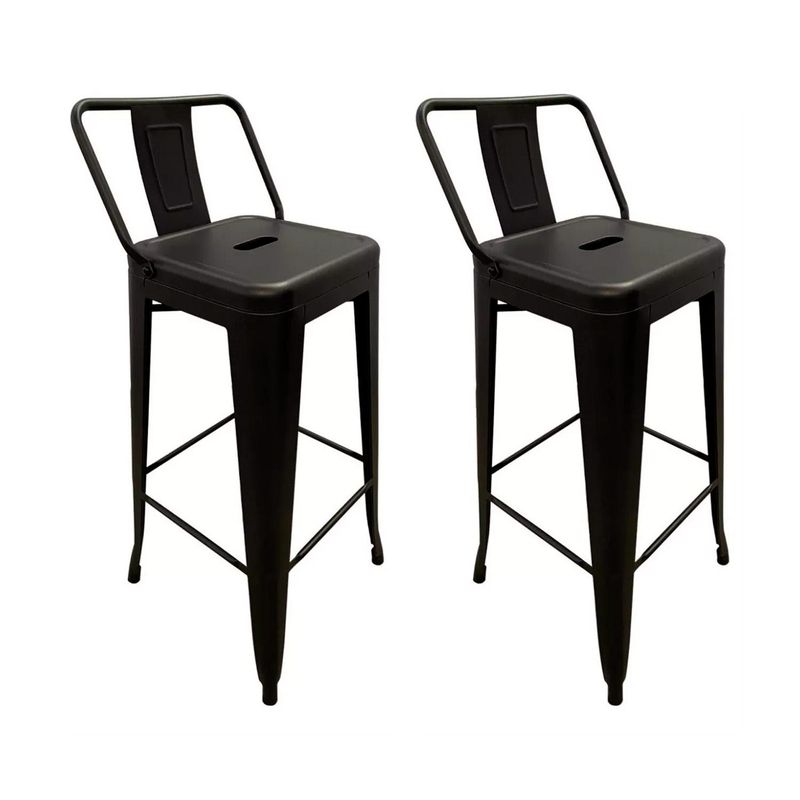 GLOBAL LATIN GROUP - Pack 2 Silla Alta de Metal para Barra Diseño Vintage y Resistente