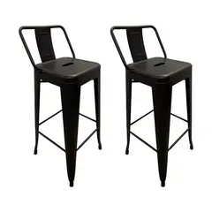 GLOBAL LATIN GROUP - Pack 2 Silla Alta de Metal para Barra Diseño Vintage y Resistente