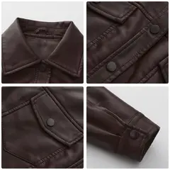 TIOZONEY - Chaqueta de PU holgada para mujer