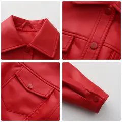 TIOZONEY - Chaqueta de PU holgada para mujer