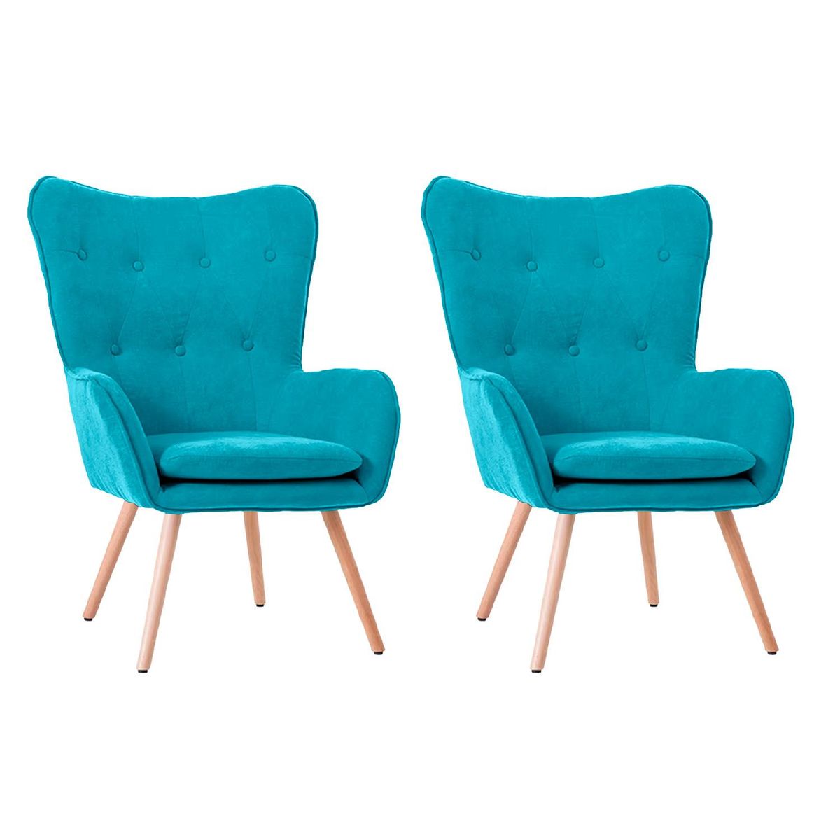 GLOBAL LATIN GROUP - Pack 2 Sillón Poltrona Decorativo con Diseño Nórdico - Azul