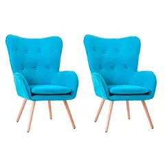 GLOBAL LATIN GROUP - Pack 2 Sillón Poltrona Decorativo con Diseño Nórdico - Azul