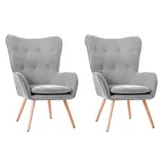 GLOBAL LATIN GROUP - Pack 2 Sillón Poltrona Decorativo con Diseño Nórdico - Gris