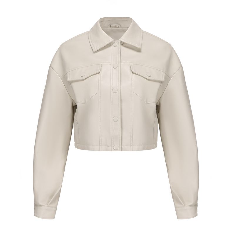 TIOZONEY - Chaqueta de PU holgada para mujer