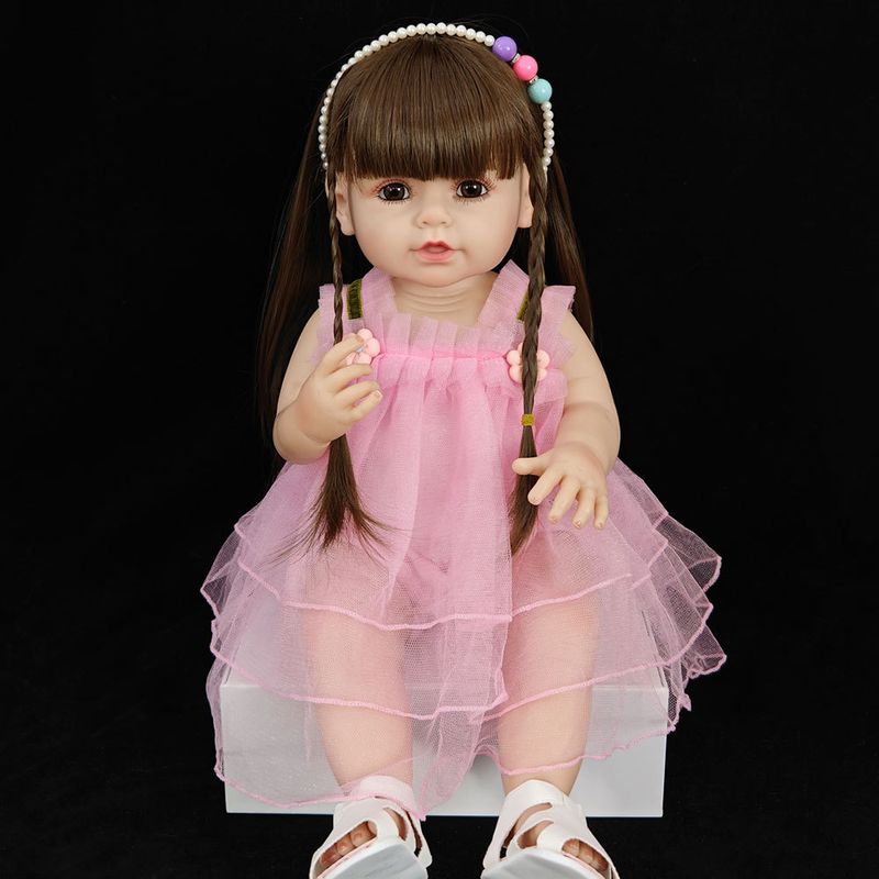 TIOZONEY - Muñeca bebe reborn vinilo de silicona juguetes para 55cm