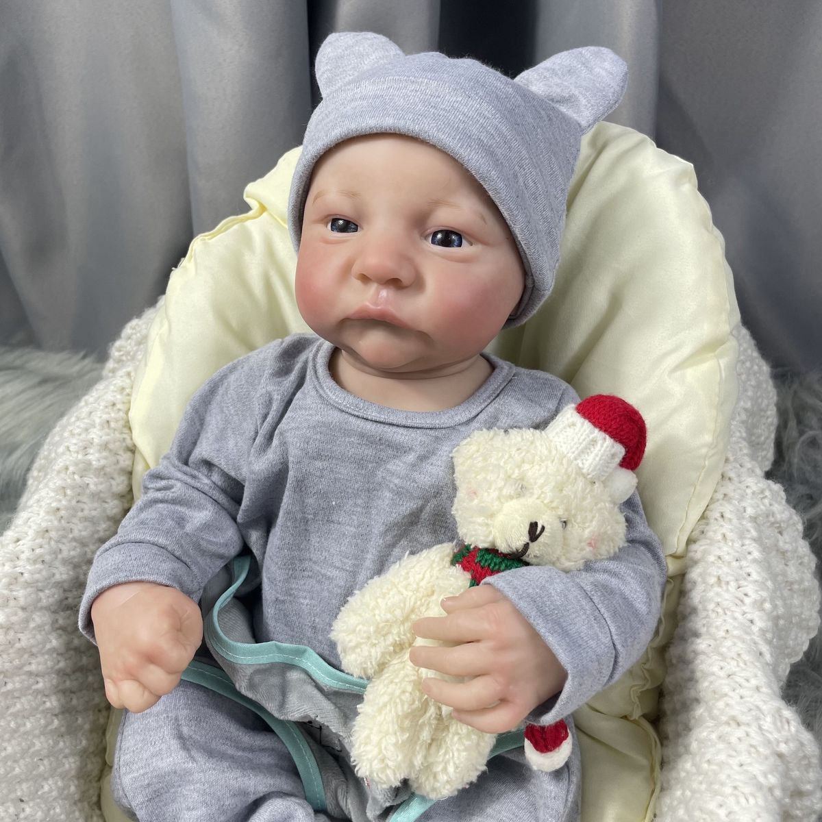 TIOZONEY - Muñeca bebe reborn vinilo de silicona juguetes para 46cm