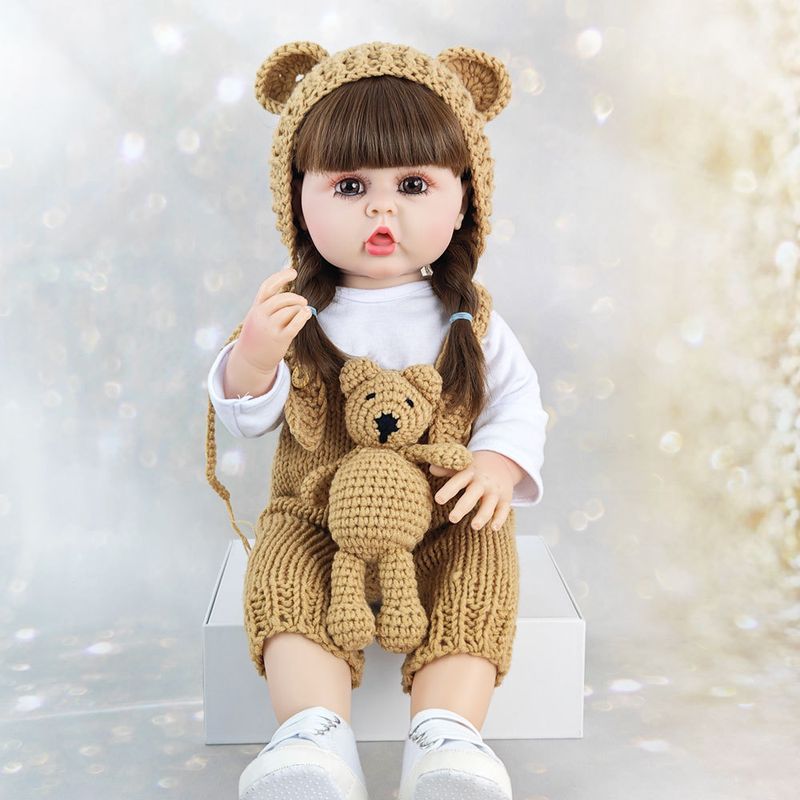 TIOZONEY - Muñeca bebe reborn vinilo de silicona juguetes para 55cm