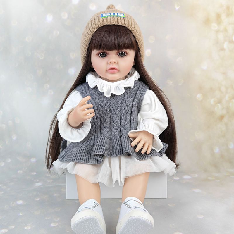 TIOZONEY - Muñeca bebe reborn vinilo de silicona juguetes para 55cm