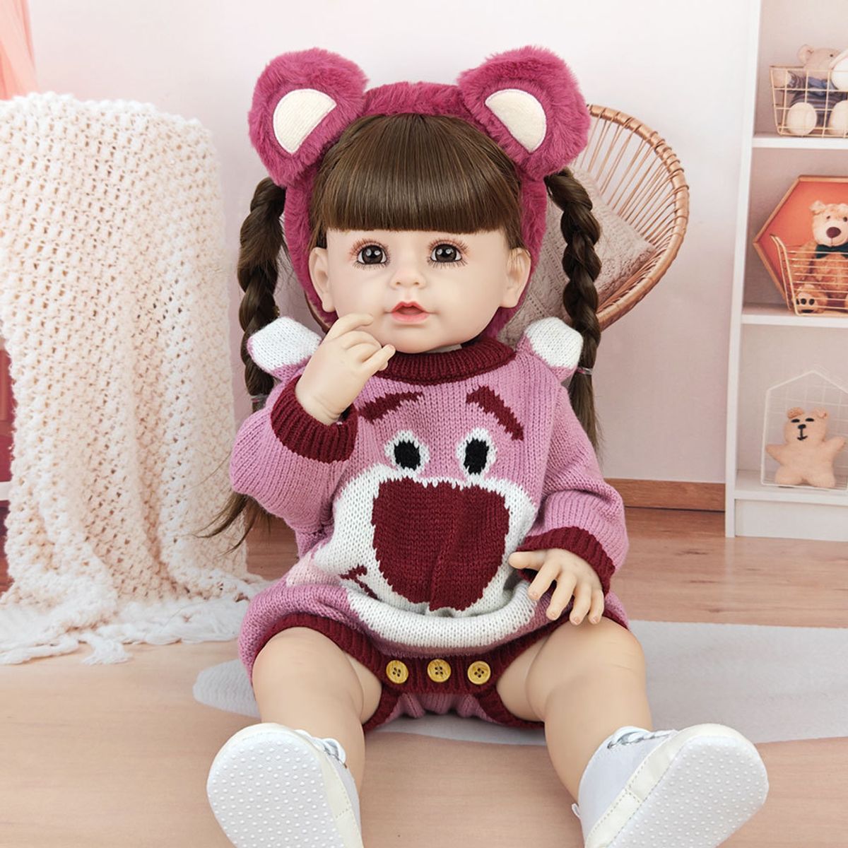 TIOZONEY - Muñeca bebe reborn vinilo de silicona juguetes para 55cm