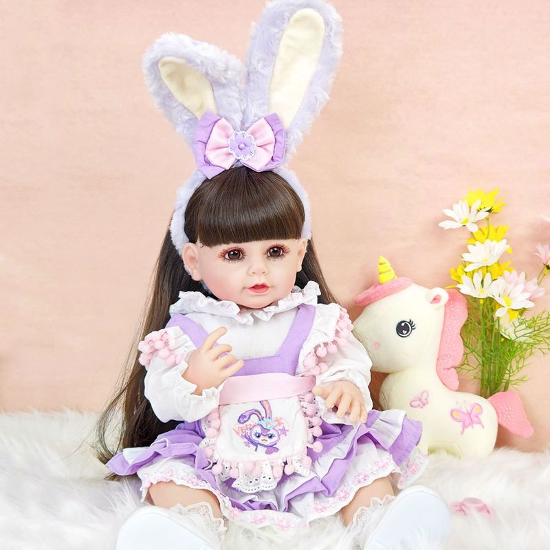 TIOZONEY - Muñeca bebe reborn vinilo de silicona juguetes para 55cm