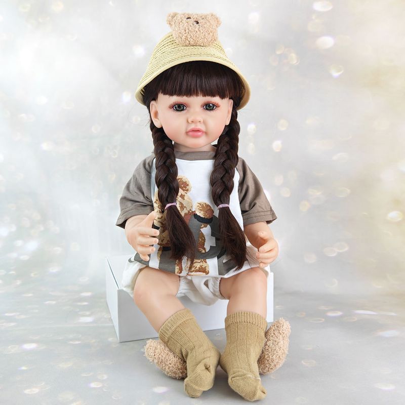 TIOZONEY - Muñeca bebe reborn vinilo de silicona juguetes para 55cm