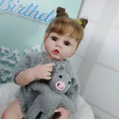 TIOZONEY - Muñeca bebe reborn vinilo de silicona juguetes para 55cm