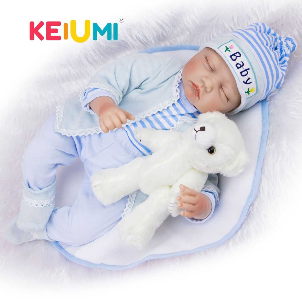 TIOZONEY - KEIUMI muñecas bebé durmiendo 22 \"suave silicona Reborn Baby Boy 55 c.""""."""