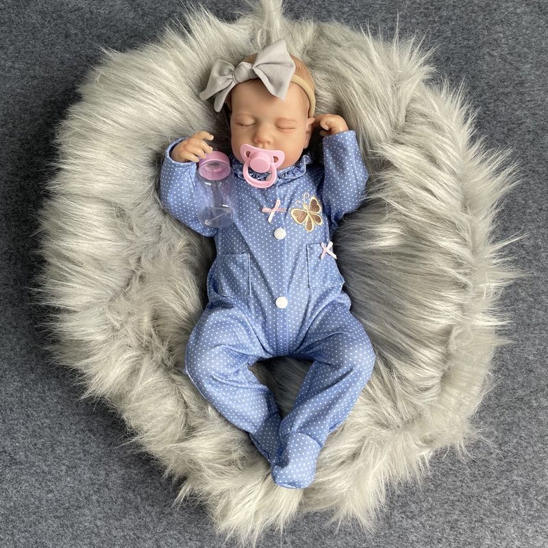 TIOZONEY - Muñeca bebe reborn vinilo de silicona juguetes para 46cm
