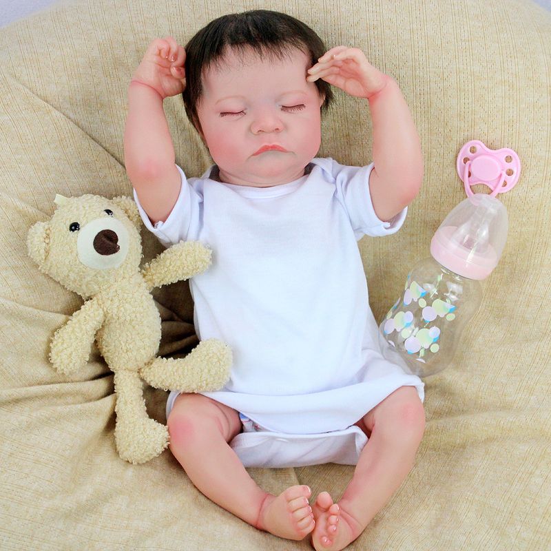 TIOZONEY - Muñeca bebe reborn vinilo de silicona juguetes para 43cm