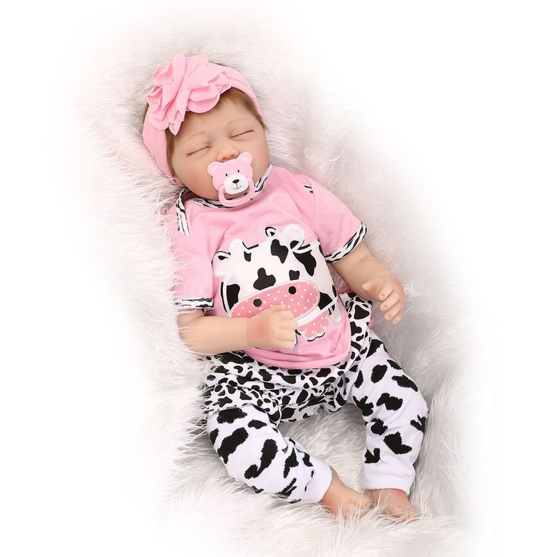 TIOZONEY - Muñeca bebe reborn vinilo de silicona juguetes para 55cm
