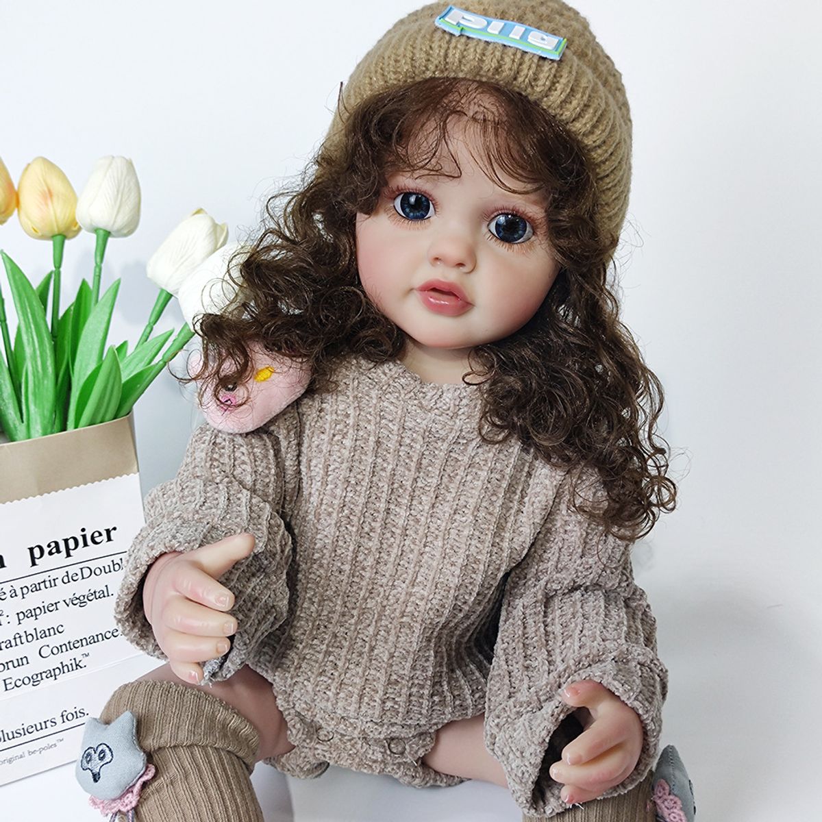 TIOZONEY - Muñeca bebe reborn vinilo de silicona juguetes para 50cm