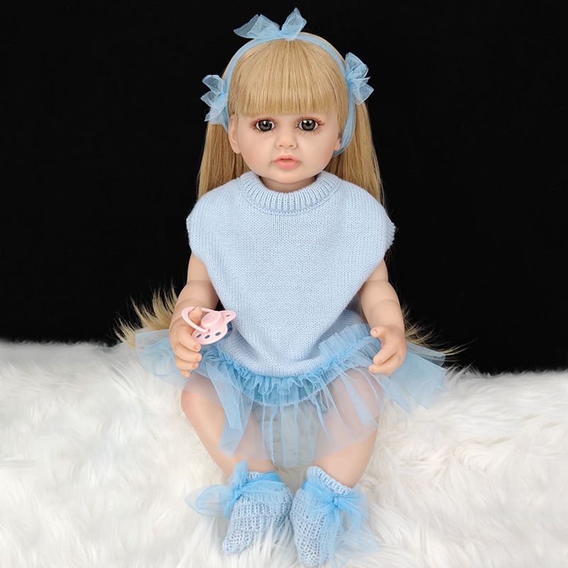 TIOZONEY - Muñeca bebe reborn vinilo de silicona juguetes para 55cm