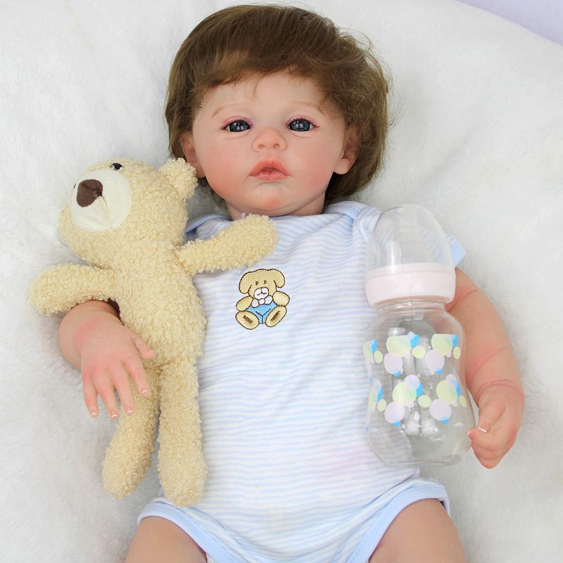 TIOZONEY - Muñeca bebe reborn vinilo de silicona juguetes para 45cm