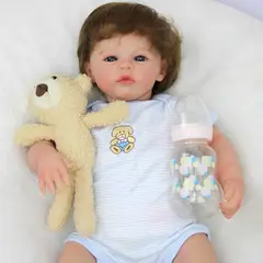 TIOZONEY - Muñeca bebe reborn vinilo de silicona juguetes para 45cm