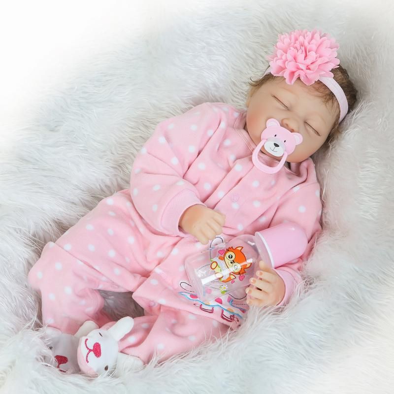 TIOZONEY - Muñeca bebe reborn vinilo de silicona juguetes para 55cm