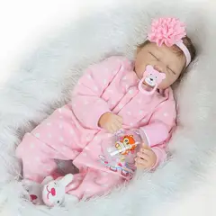 TIOZONEY - Muñeca bebe reborn vinilo de silicona juguetes para 55cm