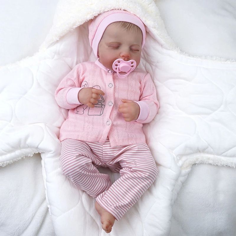 TIOZONEY - Muñeca bebe reborn vinilo de silicona juguetes para 46cm