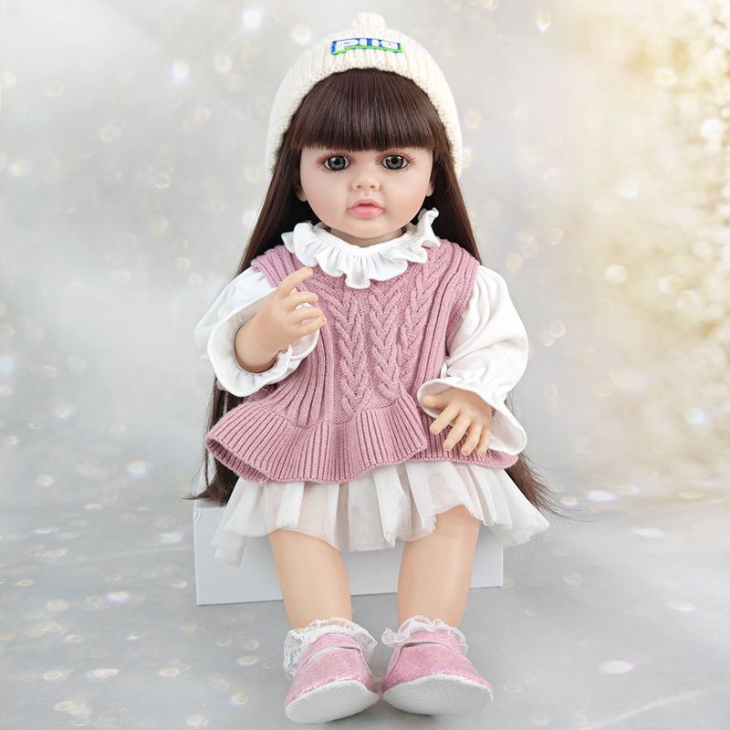 TIOZONEY - Muñeca bebe reborn vinilo de silicona juguetes para 55cm