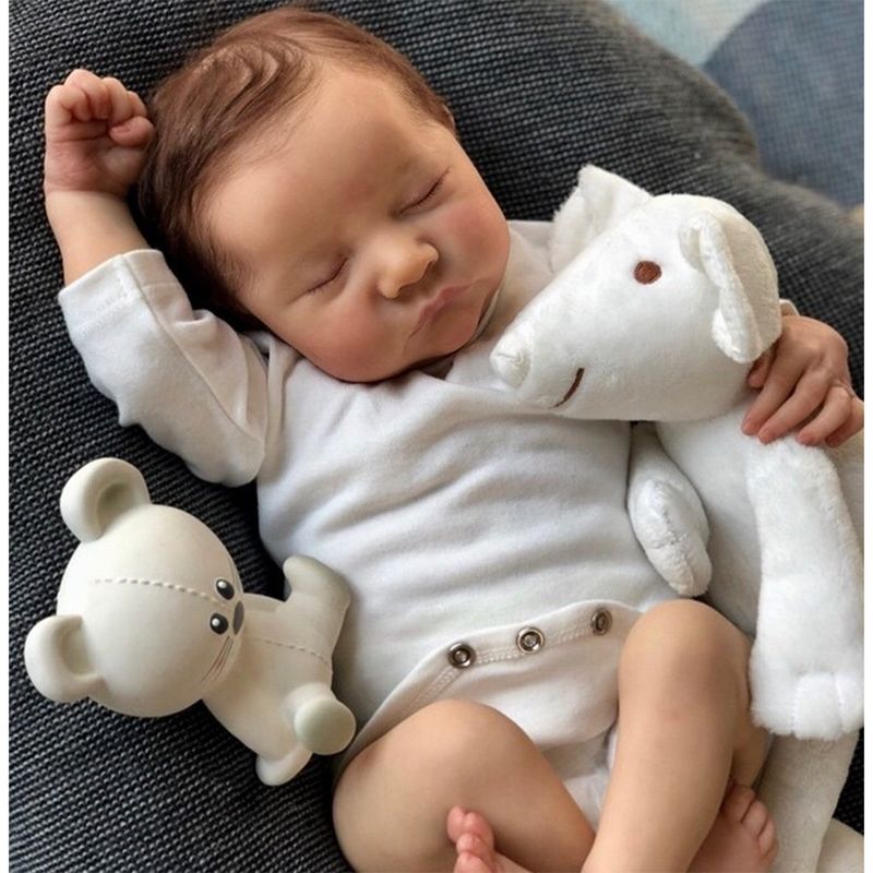 TIOZONEY - Muñeca bebe reborn vinilo de silicona juguetes para 43cm