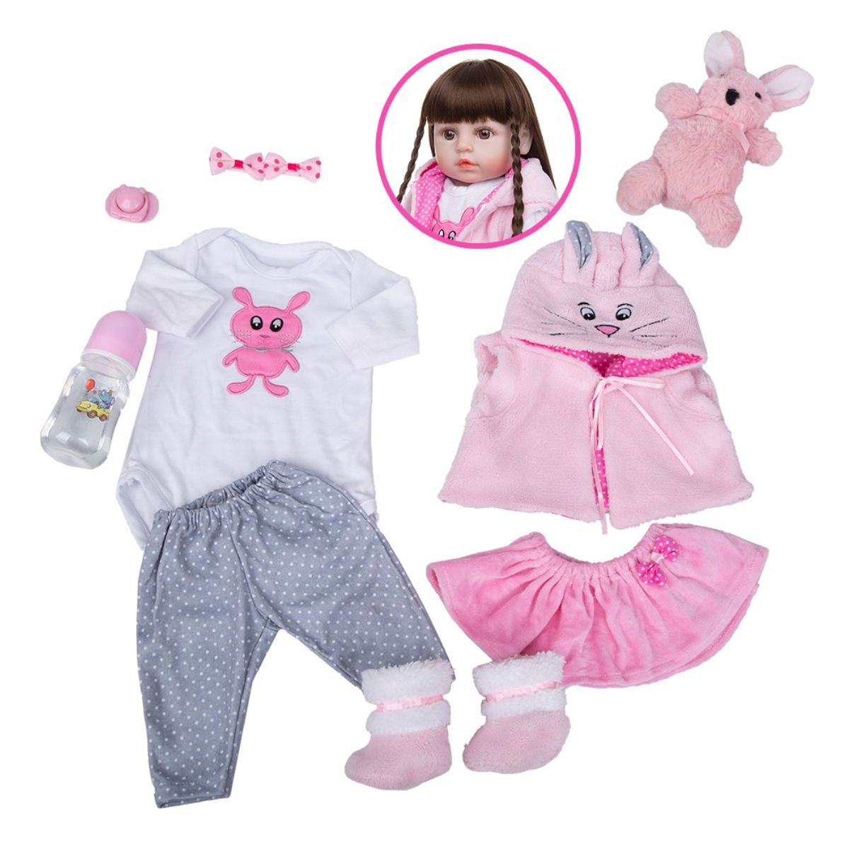 TIOZONEY - Muñeca bebe reborn vinilo de silicona juguetes para 48cm