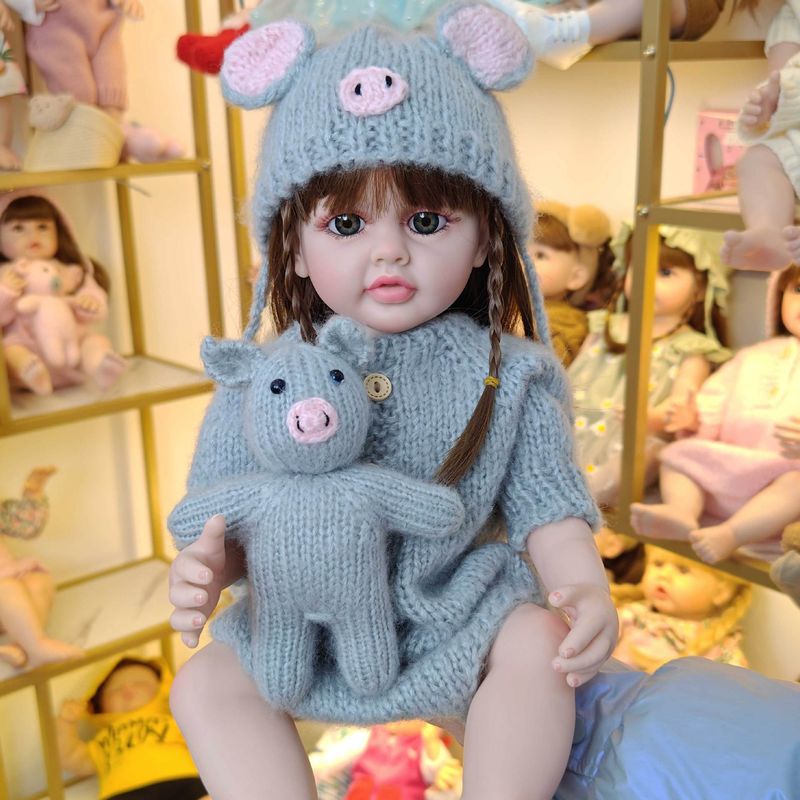 TIOZONEY - Muñeca bebe reborn vinilo de silicona juguetes para 55cm