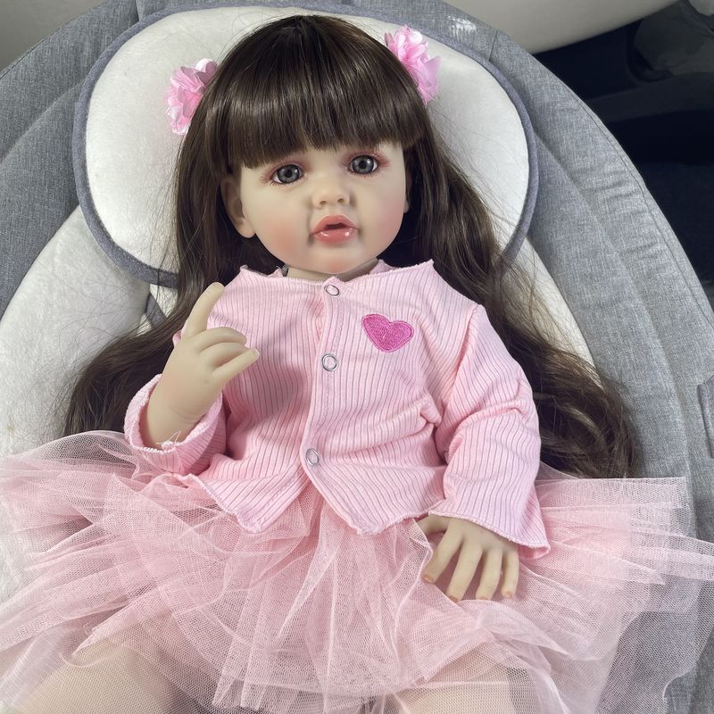 TIOZONEY - Muñeca bebe reborn vinilo de silicona juguetes para 55cm
