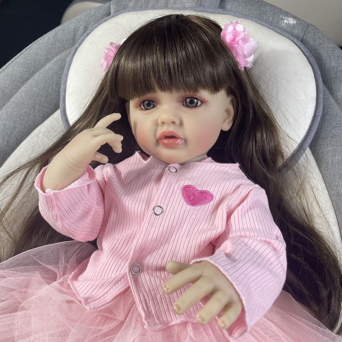 TIOZONEY - Muñeca bebe reborn vinilo de silicona juguetes para 55cm