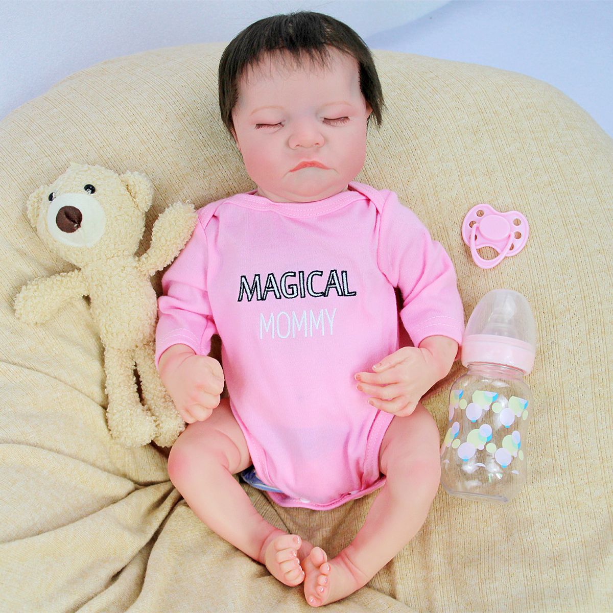 TIOZONEY - Muñeca bebe reborn vinilo de silicona juguetes para 43cm