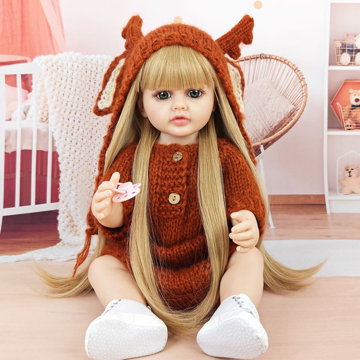 TIOZONEY - Muñeca bebe reborn vinilo de silicona juguetes para 55cm